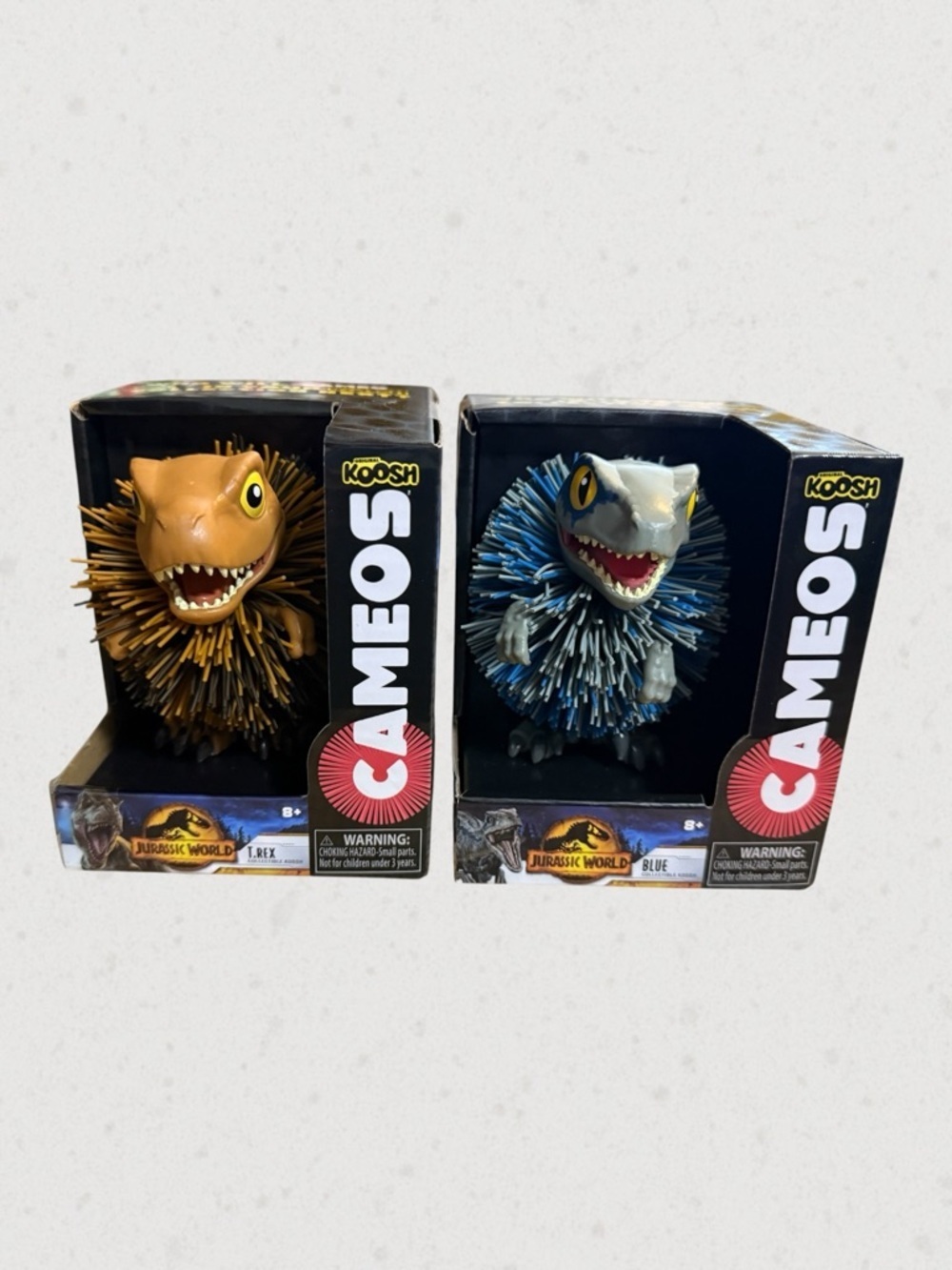 PlayMonster Koosh Cameos Jurassic World T-Rex and Blue Raptor Tactile Dino Balls